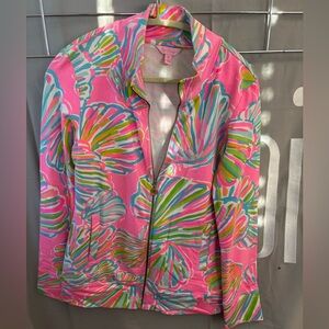Lilly Pulitzer Pink and Green Bomber Jacket